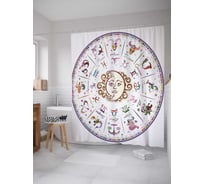 Штора (занавеска) для ванной JoyArty "История зодиака" из сатена, 180х200 см с крючками, sc_18708