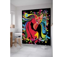 Штора (занавеска) для ванной JoyArty "Кот в красочном видении" из сатена, 180х200 см с крючками, sc_18632