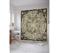 Штора (занавеска) для ванной JoyArty "Тайны человечества" из сатена, 180х200 см с крючками, sc_13350