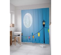 Штора (занавеска) для ванной JoyArty "Воздушный свет" из сатена, 180х200 см с крючками, sc_13127