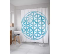 Штора (занавеска) для ванной JoyArty "Круглая цветочная решетка" из сатена, 180х200 см с крючками, sc_19505
