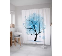 Штора (занавеска) для ванной JoyArty "Бриллиантовое дерево" из сатена, 180х200 см с крючками, sc_13319