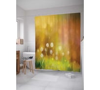Штора (занавеска) для ванной JoyArty "Одуванчиковый мираж" из сатена, 180х200 см с крючками, sc_19548
