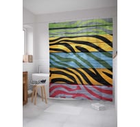 Штора (занавеска) для ванной JoyArty "Зебровый рисунок" из сатена, 180х200 см с крючками, sc_12969
