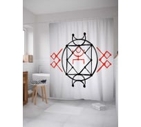 Штора (занавеска) для ванной JoyArty "Магический знак" из сатена, 180х200 см с крючками, sc_19499