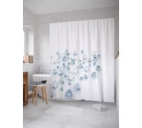 Штора (занавеска) для ванной JoyArty "Россыпь бриллиантов" из сатена, 180х200 см с крючками, sc_13316