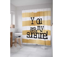 Штора (занавеска) для ванной JoyArty "Мое солнце" из сатена, 180х200 см с крючками, sc_19563
