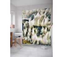 Штора (занавеска) для ванной JoyArty "Волнистая туманность" из сатена, 180х200 см с крючками, sc_12892