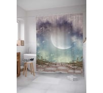 Штора (занавеска) для ванной JoyArty "Лунный проход" из сатена, 180х200 см с крючками, sc_12902