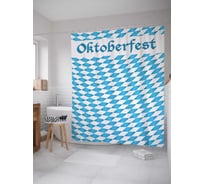 Штора (занавеска) для ванной JoyArty "Октоберфест в Германии" из сатена, 180х200 см с крючками, sc_13226