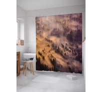 Штора (занавеска) для ванной JoyArty "Туманный вид" из сатена, 180х200 см с крючками, sc_12893