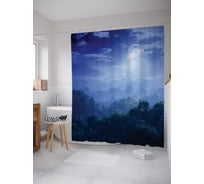 Штора (занавеска) для ванной JoyArty "Лунный туман" из сатена, 180х200 см с крючками, sc_12920