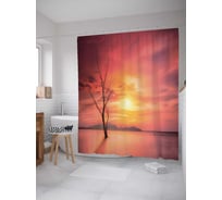 Штора (занавеска) для ванной JoyArty "Тонущее дерево" из сатена, 180х200 см с крючками, sc_12880