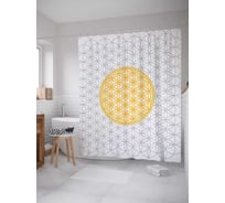 Штора (занавеска) для ванной JoyArty "Солнечная решетка" из сатена, 180х200 см с крючками, sc_19506