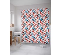 Штора (занавеска) для ванной JoyArty "Креативные полосы" из сатена, 180х200 см с крючками, sc_19295