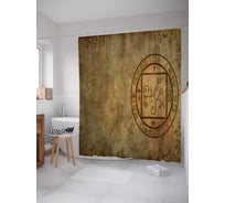 Штора (занавеска) для ванной JoyArty "Древний знак" из сатена, 180х200 см с крючками, sc_19373