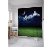 Штора (занавеска) для ванной JoyArty "Лунная поляна" из сатена, 180х200 см с крючками, sc_12871