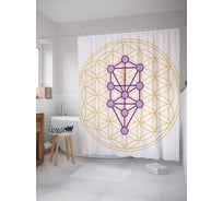 Штора (занавеска) для ванной JoyArty "Научный узор" из сатена, 180х200 см с крючками, sc_19507