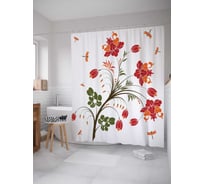 Штора (занавеска) для ванной JoyArty "Уютная фантазия" из сатена, 180х200 см с крючками, sc_18342