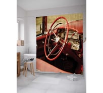 Штора (занавеска) для ванной JoyArty "Ретро-салон" из сатена, 180х200 см с крючками, sc_17769