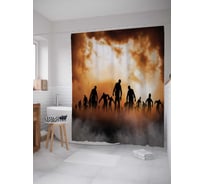 Штора (занавеска) для ванной JoyArty "Зомби-Ленд" из сатена, 180х200 см с крючками, sc_19407