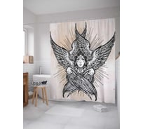 Штора (занавеска) для ванной JoyArty "Крылатая девушка" из сатена, 180х200 см с крючками, sc_19365