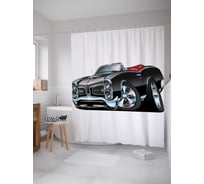 Штора (занавеска) для ванной JoyArty "Автомобильная фантазия" из сатена, 180х200 см с крючками, sc_17763