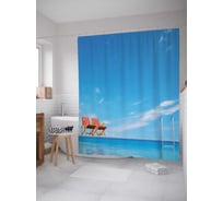 Штора (занавеска) для ванной JoyArty "На краю бассейна" из сатена, 180х200 см с крючками, sc_12820