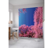 Штора (занавеска) для ванной JoyArty "Лесное чудо" из сатена, 180х200 см с крючками, sc_17424