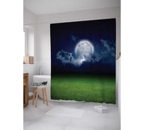 Штора (занавеска) для ванной JoyArty "Таинственная луна" из сатена, 180х200 см с крючками, sc_12874