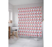 Штора (занавеска) для ванной JoyArty "Цветы заполоняют" из сатена, 180х200 см с крючками, sc_17751