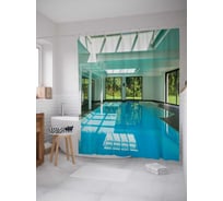 Штора (занавеска) для ванной JoyArty "Фантастический бассейн" из сатена, 180х200 см с крючками, sc_12826