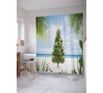 Штора (занавеска) для ванной JoyArty "Праздник повсюду" из сатена, 180х200 см с крючками, sc_19383