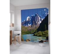 Штора (занавеска) для ванной JoyArty "От весны к зиме один шаг" из сатена, 180х200 см с крючками, sc_16199