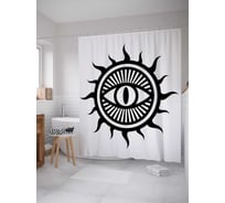 Штора (занавеска) для ванной JoyArty "Солнечный глаз" из сатена, 180х200 см с крючками, sc_19371