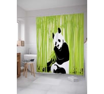 Штора (занавеска) для ванной JoyArty "Грустная панда" из сатена, 180х200 см с крючками, sc_18122