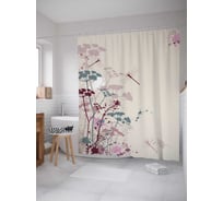 Штора (занавеска) для ванной JoyArty "Красочный укроп" из сатена, 180х200 см с крючками, sc_18348