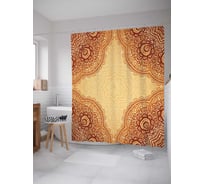 Штора (занавеска) для ванной JoyArty "Комбинация узоров" из сатена, 180х200 см с крючками, sc_16062