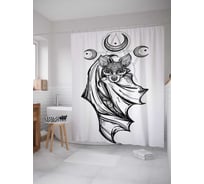 Штора (занавеска) для ванной JoyArty "Таинственная мышь" из сатена, 180х200 см с крючками, sc_19350