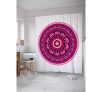 Штора (занавеска) для ванной JoyArty "Розовая мандала" из сатена, 180х200 см sc_386881