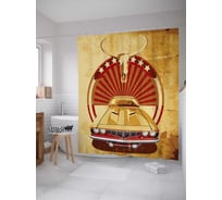 Штора (занавеска) для ванной JoyArty "Дикая мощь" из сатена, 180х200 см с крючками, sc_18206