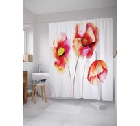 Штора (занавеска) для ванной JoyArty "Прекрасный цвет" из сатена, 180х200 см с крючками, sc_16562