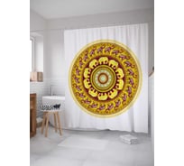 Штора (занавеска) для ванной JoyArty "Желтая мандала" из сатена, 180х200 см sc_386880