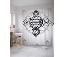 Штора (занавеска) для ванной JoyArty "Фигурные знаки" из сатена, 180х200 см с крючками, sc_18920