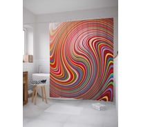 Штора (занавеска) для ванной JoyArty "Расплывшиеся линии" из сатена, 180х200 см с крючками, sc_12441