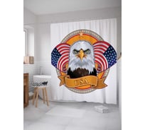 Штора (занавеска) для ванной JoyArty "Герб с орлом" из сатена, 180х200 см с крючками, sc_17965