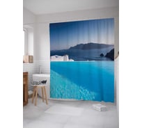 Штора (занавеска) для ванной JoyArty "Бассейн переходящий в море" из сатена, 180х200 см с крючками, sc_12818