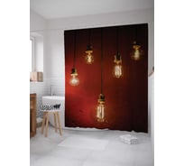 Штора (занавеска) для ванной JoyArty "Освещая тьму" из сатена, 180х200 см с крючками, sc_10943