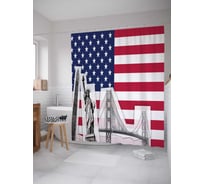 Штора (занавеска) для ванной JoyArty "Красоты америки" из сатена, 180х200 см с крючками, sc_17973