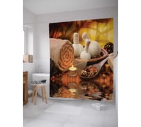 Штора (занавеска) для ванной JoyArty "Нежность Тайланда" из сатена, 180х200 см с крючками, sc_12493